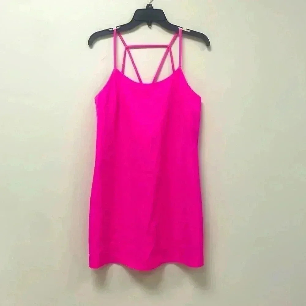 SKIES ARE BLUE hot pink chemise dress size 8. Party wedding date vacation cruise